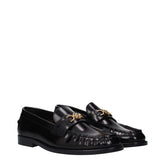 Versace Black Leather Slip-On Loafers